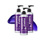 Shampoing Violet Neutralisant pour Cheveux Blancs et Blonds, Shampooing sans Sulfate, Soin Hydratant aux Extrait de Romarin et Camomille, Formule Douce pour Éclat et Protection (3pc)