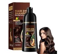 Shampoo 500 ml, Instant Black Hair Shampoo, 3 in 1 Instant Black Hair Dye, White Hair Dye, Coloration pour cheveux à l'huile d'argan Shampooing colorant(CHESTNUT)