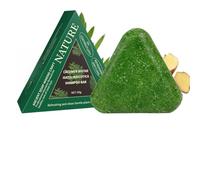 Shampoo Bar Soap, Triangle Hair Cleanser, Nourishing Wash Bar with Easy Lather Feature, 4.17x3.62x1.1 inches Compact Travel Hair Care Kit, Modern Style Soap Bars, Daily Use for Women