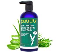 Shampooing 3 en 1 à l'arbre à thé PURA D'OR 16 oz - Soin corporel complet - Odeur des pieds et hygiène quotidienne - Routine de nettoyage - Rafra