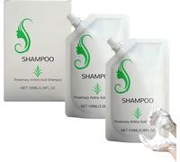Shampooing à l'acide aminé au romarin 100 ml - Formule douce, hydratante et fortifiante à l'huile de romarin et à l'extrait d'aloe vera - Convient également pour les cheveux colorés (2 pièces)