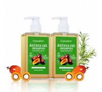 Shampooing à l'huile de Batana avec extrait de romarin - Formule pour la croissance des cheveux et contre la chute des cheveux, hydratation en profondeur, renforce les racines (2PCS)