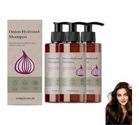 Shampooing À L'hydrolat D'oignon, Formule Sans Sulfate À L'hydrolat De Romarin, Pour Cheveux Clairsemés : Favorise Un Cuir Chevelu Plus Dense, Des Cheveux Plus Épais Et Plus Forts (3pcs)