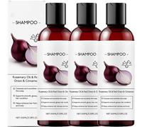 Shampooing à l'oignon pour la croissance des cheveux, huile de romarin, oignons rouges et extrait de cannelle, shampooing anti-chute de cheveux, soin nourrissant, favorise des cheveux plus denses et