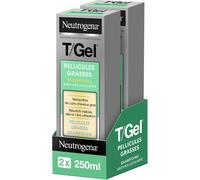 Shampooing Antipelliculaire T/Gel Pellicules Grasses (2 X 250 Ml) - Shampooing Rééquilibrant Pour Les Cuirs Chevelus Gras - Shampoing Avec Résultats Visibles Dès La 1ère Utilisation