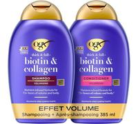 Shampooing + Après-Shampooing Biotin & Collagen Effet Volume (2 Flacons De 385 Ml) - Routine De Soin Cheveux À La Biotine Et Au Collagène - Soin Capillaire Pour 72h De Volume