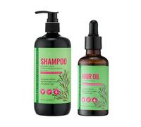 Shampooing au romarin pour hommes et femmes, infusé à la biotine, 480 ml/50 ml, huile essentielle pour cheveux, shampooing fortifiant au romarin et à la menthe, aide à réduire la casse, pour des mèche