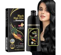 Shampooing colorant 500 ml pour cheveux noirs à l'extrait de Polygonum Multiflorum, nettoie, répare et nourrit les cheveux lisses et noirs (noir)