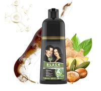 Shampooing Colorant Capillaire Noir - Couverture Hydratante Pour Cheveux Blancs - Formule Hydratante 500ml Pour Cheveux Bouclés, Fins Et Épais, Idéal Pour Un Usage En Voyage, Au Salon Et À