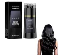 Shampooing Colorant Cheveux Blancs, Black Hair Dye Shampoo 3 in 1, Shampoing Couleur, Shampoing Cheveux Colorés, Anti Cheveux Blanc, Teinture Femme Homme, 200ML (Noir)