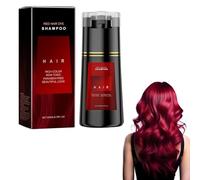 Shampooing Colorant Cheveux Blancs, Black Hair Dye Shampoo 3 in 1, Shampoing Couleur, Shampoing Cheveux Colorés, Anti Cheveux Blanc, Teinture Femme Homme, 200ml (Rouge)