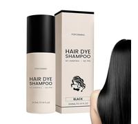 Shampooing colorant naturel 2 en 1 noir | Shampooing colorant 300 ml pour cheveux gris secs pour adultes, hommes, grand-mère, maison, voyage, douche, salle de bain