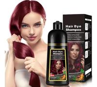 Shampooing colorant naturel pour cheveux café, Shampooing colorant pour cheveux gris, cheveux café clair nourrissant et teignant pour hommes et femmes en 10-15 mins (Wine Red)