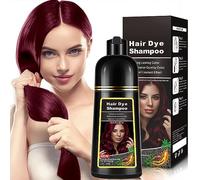 Shampooing colorant naturel pour cheveux rouge vin foncé, 3-IN-1 Shampooing colorant pour cheveux, cheveux rouges nourrissant et colorant pour hommes femmes en 10-15 mins (Dark Wine Red)