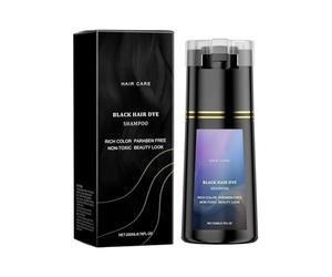 Shampooing Colorant Noir Intense Pour Cheveux, Couverture Efficace Des Cheveux Blancs, Couleur Longue Durée Et Éclatante, Nourrit Et Hydrate Les Cheveux En Profondeur, Apporte Brillance Et Souplesse