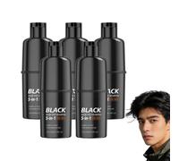 Shampooing colorant pour cheveux noirs pour hommes, shampooing colorant 5 en 1 pour - Shampooing teinture pour hommes, shampoo pigmenté noir 5 en 1 pour gris - Shampoo teintant, en (5 bouteilles)