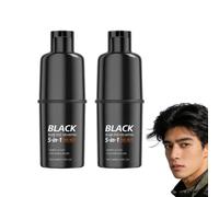 Shampooing colorant pour cheveux noirs pour hommes, shampooing colorant 5 en 1 pour - Shampooing teinture pour hommes, shampoo pigmenté noir 5 en 1 pour gris - Shampoo teintant, en (2 bouteilles)