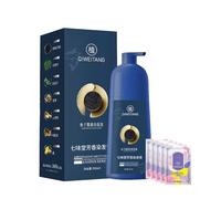 Shampooing colorant Qiweitang, Coloration capillaire aux protéines de caviar Zhihuashi, Shampoing aux plantes Zhihuashi, Crème colorante végétale - Formule douce et longue tenue (Dark brown)