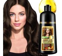 Shampooing de coloration naturelle 500 ml - Résultat de couleur longue durée sans chaos - Coloration facile et rapide pour la maison - Idéal pour les cheveux gris et les tons marron foncé (café foncé)