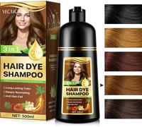 Shampooing De Coloration Pour Cheveux 3 En 1 Avec Extraits D'herbes Couverture Naturelle Des Cheveux Gris, Shampooing Hair Color Pour Cheveux Secs, Longue Durée, 500 Ml (Café Foncé)[Z1907]