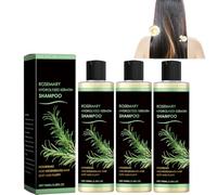 Shampooing de croissance des cheveux bio, shampooing épaississant et renforcement naturel avec kératine hydrolysée pour éclaircir les cheveux et la perte de cheveux (3pcs)