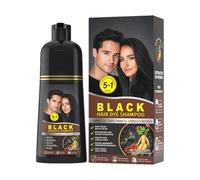 Shampooing De Teinture De Cheveux Noire Rapide, Shampooing De Couleur Aux Herbes, Solution De Couleur De Cheveux, Formule Hydratante, Doux Sur Le Cuir Chevelu, 500 Ml, Pour Les Femmes, Hommes Salon À