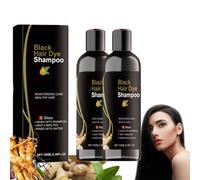 Shampooing de teinture pour cheveux noirs, Shampooing de couleur semi-permanente pour les femmes et les hommes, Shampooings réduisants gris pour les hommes, Couvre les cheveux gris pour (2)