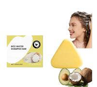 Shampooing d'eau de riz et bar de conditionnement avec huile de noix de coco et huile d'olive - Shampooing solide nourrissant pour le renforcement des cheveux, Shampooings de voyage (1)