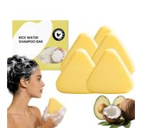 Shampooing d'eau de riz et bar de conditionnement avec huile de noix de coco et huile d'olive - Shampooing solide nourrissant pour le renforcement des cheveux, Shampooings de voyage (5)