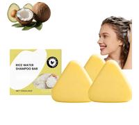 Shampooing d'eau de riz et bar de conditionnement avec huile de noix de coco et huile d'olive - Shampooing solide nourrissant pour le renforcement des cheveux, Shampooings de voyage (3)