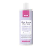 Shampooing Déjaunisseur Sans Sulfate ni Silicone | Iniya Silver Blonde Shampoo 400ml | Shampooing Bleu Violet | Shampooing Cheveux Blonds, Gris, Décolorés ou Méchés | Marque Française