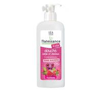 Natessance Bio Gel Douche Corps Et Cheveux Kids Framboise Sans Sulfate Flacon Pompe 500ml