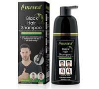 Shampooing instantané pour cheveux noirs, shampooing teinture pour hommes et femmes -dure 30 jours 3 en 1 (Bouteille noire)