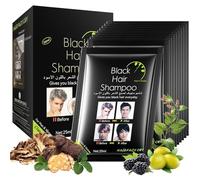 Shampooing pour cheveux noirs, teinture instantanée pour hommes et femmes, ingrédients naturels simples à utiliser, dure 30 jours Shampooing pour teinture de cheveux, 10Pcs/Box