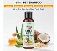 Shampooing pour chien 5-en-1, apaise les démangeaisons cutanées ! | Noix de coco naturelle, avoine et aloe vera | Shampooing pour chiot à peau sensible | Élimine les odeurs de chien Shampoing pour chi