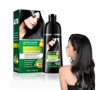 Shampooing sec pour cheveux gris Colorant à l'huile d'argan 3 en 1 400 ml Couleur noire semi-permanente Simple et rapide Pour hommes et femmes