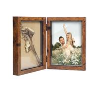 Shampsen 13x18 Cadre Photo Bois Double 2 Photos décor de Maison Shabby Chic de Ferme Rustique Cadeau pour Anniversaire, Anniversaire, fête des mères