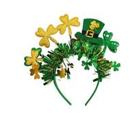 Shamrock Hairband - Shamrocks Festive Band, Green Striped Carnival Hair Accessory Bowler Theme | Suitable for Women Girls Irish Celebration Parade Festival Themed Outfit Wear
