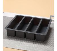 SHAMROCK HEALTH Moule à beurre en silicone avec couvercle, moule rectangulaire pour beurre, pudding, savon, chocolat, cheesecake, barre de glaçons (noir avec couvercle transparent)