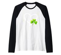 Shamrock Heart Trio Happy St Patrick’s Day Lucky Clover Manche Raglan