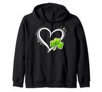 Shamrock Heart Trio Happy St Patrick’s Day Lucky Clover Sweat à Capuche