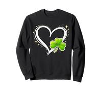 Shamrock Heart Trio Happy St Patrick’s Day Lucky Clover Sweatshirt