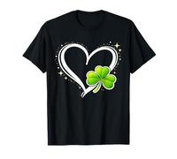 Shamrock Heart Trio Happy St Patrick’s Day Lucky Clover T-Shirt
