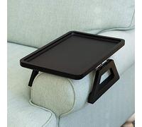 Shamrock Home Table à Bras à Clipser pour canapés Larges. Table à Bras Portable, Table TV et Tables d'appoint pour Petits espaces. Table Stable pour Manger et Boire (1, Black, 35x24cm)