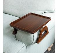 Shamrock Home Table à Bras à Clipser pour canapés Larges. Table à Bras Portable, Table TV et Tables d'appoint pour Petits espaces. Table Stable pour Manger et Boire (1, Brown, 35x24cm)