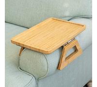 Shamrock Home Table à Bras à Clipser pour canapés Larges. Table à Bras Portable, Table TV et Tables d'appoint pour Petits espaces. Table Stable pour Manger et Boire (1, Beige, 35x24cm)