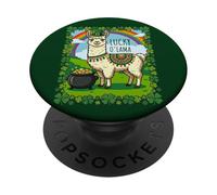 Shamrocks Arc-en-Ciel Lucky O'Llama pour la Saint-Patrick 2026 PopSockets PopGrip Adhésif