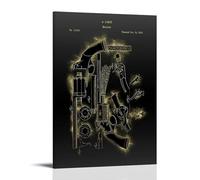 SHAMWZ Revolver Brevet Noir 2 Art mural Impression d'image moderne Décoration de chambre familiale 20 x 30 cm