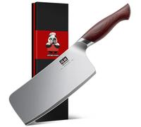 SHAN ZU Couperet 18 cm Ultra Tranchant, Feuille de Boucher | Acier 5 Couches avec Noyau 10Cr15MoV, Couteau Chinois en Acier Inox pour Viande, Fruits & Légumes, Manche Bois de Pakka