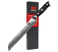 SHAN ZU Couteau à Pain Lame Dentelée, Japonais Couteau de Cuisine en Acier Japonais 67 Couches Super Tranchant, Poignée G10 - PRO Series